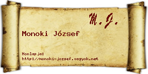 Monoki József névjegykártya
